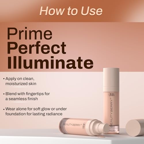 Image of Beauty Berry Base Illuminator Primer - 30ml | Luminous Finish, Long Lasting & Lightweight Formula | Keeps Makeup Fresh, Smooth & Radiant | Hydrating Primer for Face