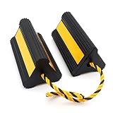 Vacallity 1 Pair Wheel Chocks for Travel Trailers, Non Slip Heavy Duty Rubber Wheel Chocks with Nylo