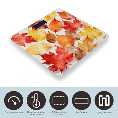 Báscula digital para baño con diseño Colorful Leaves miniatura 3