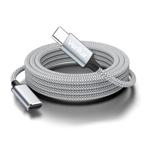 Image of Verilux PD 100W Type C Extension Cable Fast Charging, 2M /6.6FT USB C Male to Female Extension Cable Support 10Gbps Data Transfer, 4K@60Hz HD Video Output Compatible with iPad Pro, MacBook Pro, Grey