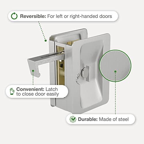 Image of Richelieu | Onward Privacy Pocket Door Pull, Rectangular, Brushed Nickel