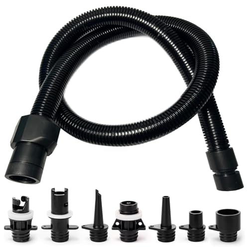 Estgora Paddle Board Pump Adapter Set, Sup Air Pump Hose with 7 Nozzles for Inflatable Paddleboard, Boat, Tent, Pool, Paddle Board Accessories Replacement Parts for Electric SUP Pump, Rafts, Kayak