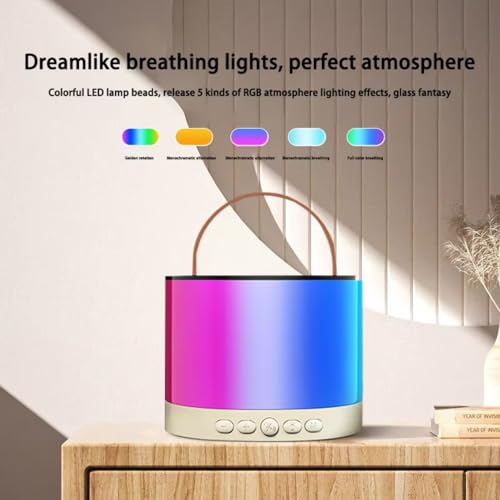 Storio Rechargeable Round Karaoke Machine for Kids & Adults with Wireless Microphone Portable Bluetooth Speaker with Dynamic Lights Birthday Gift Ideas Singing Toys for Girls Boys 4 5 6 7 8 9 10 Years