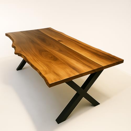 Elite Wood 4 Person Handcrafted Walnut Wood Dining Table - Dining Table, Table for 4 People, Modern Kitchen Table, Dinner, Farmhouse