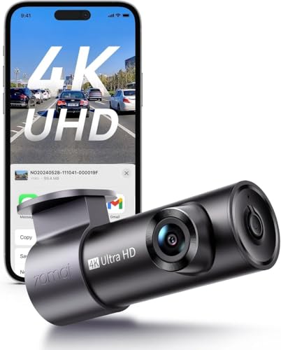 70mai M310 Plus 4K Dashcam Auto Vorne 2160P Mini Dashcam mit 360 Drehbarl WiFi & G-Sensor Super Nachtsicht & WDR F1.55 Blende 24h Parküberwachung Loop-Aufnahme Max. 256 GB