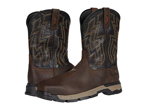 ARIAT ARIAT BMVY9 Mens Rebar Flex Western Waterproof Composite Toe Work Boot Dark Brown/Black 12 Wide