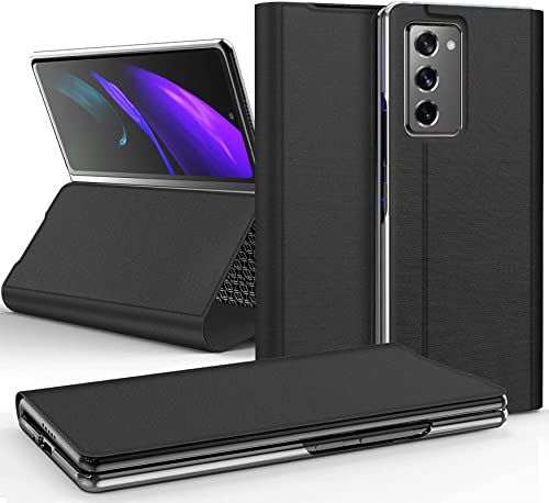 LIKECASE Leather Luxury Pattern Flip Cover Compatible For Samsung Galaxy Z Fold 2 5G / Samsung Galaxy Z Fold2 5G , Black (B0BQRS1TTX) Amazon Price History, Amazon Price Tracker