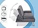 Naomi Home Low Profile Design: Convertible Folding Futon Sofa Bed Sleeper Couch for Living Room Faux Leather Upholstered Futon Sofa with Armrests, Metal Legs, 2 Cup Holders, Gray
