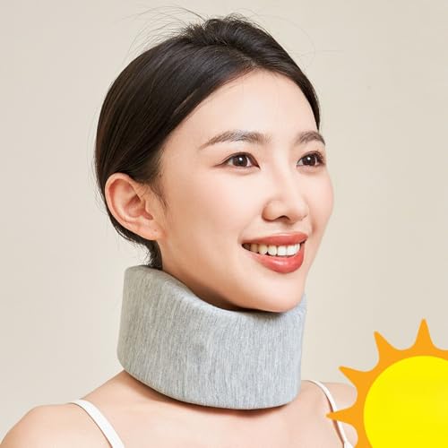 2個入り 首 頸椎 コルセット カラー ソフト ネックサポーター 家庭 就寝用 仕事 洗えるカバー 男女兼用 鈍色 (冬版岩灰,M)