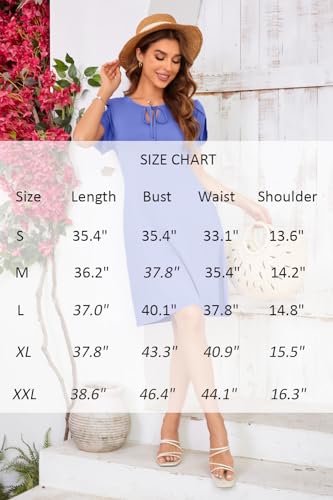 Image of Women's Summer Dresses 2026 Casual T Shirt Dress Short Sleeve A-Line Dress Loose Sundress Swing Dress with Pockets