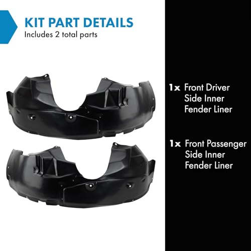 Image of TRQ Front Inner Fender Liner Set Compatible with 2012-2014 Chrysler 200 CH1248161 CH1249161
