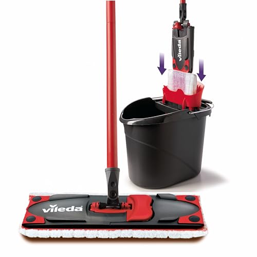 Vileda Ultramax Care Sensitive Komplett Set | Bodenwischer mit Mikrofaserbezug & Stiel – Eimer mit...
