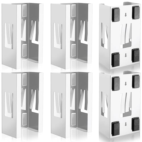 Image of Lounsweer 6 Pcs Magnetic Glove Dispenser Holders Wall Mount Boxes of Gloves Commercial Quality Towels Wipes Paper Tissue Box Holder Kitchen Fridge Office Workshops Garage Tool Hospital (White)