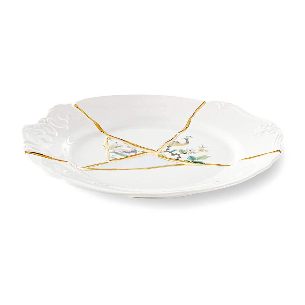 Seletti Kintsugi Piatto Piano in porcellana e Oro 24k Mod. 2