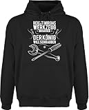 Hoodie Herren Pullover Männer - Handwerker Geschenke - Reicht mir das Werkzeug ihr Narren - 3XL - Schwarz - geschenk handwerk schrauber werkstatt autoschrauber mechatroniker werkzeugmechaniker