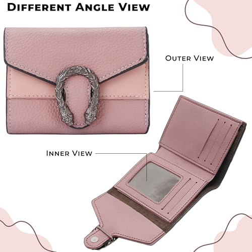 Image of Kraptick Women's Wallet -Stylish and Compact Purse Clutch Wallet for Women, Stylish Card Coin Holder, Debit Card Holder, Money Organizer and Travel Wallet for Women with 8 Slots (Light Pink)