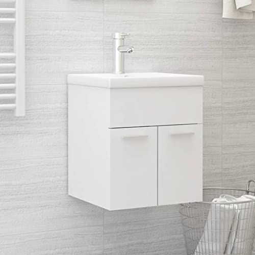 LLEZKBR Ensemble de meubles, ensembles de meubles de salle de bain, meuble d'évier blanc, 41 x 38,5 x 46 cm, bois d'ingénierie