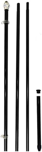 Founding Fathers Flags - Mástil de bandera negro de 10 pies y punta - Perfecto para cualquier uso al aire libre! Exhibición al aire libre duradera