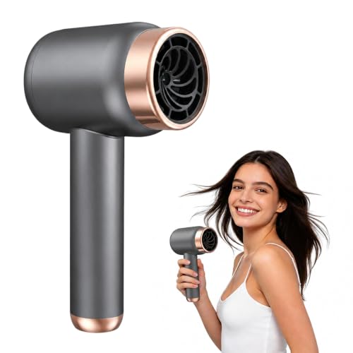 Wxeadu 1000W Akku-Haartrockner USB-Aufladbarer Akku Föhn Kabellos Tragbarer Föhn mit Akku mit 3 Geschwindigkeiten und Temperaturen Kabelloser Föhn für Zuhause Camping und Reisen(Dunkelgrau)