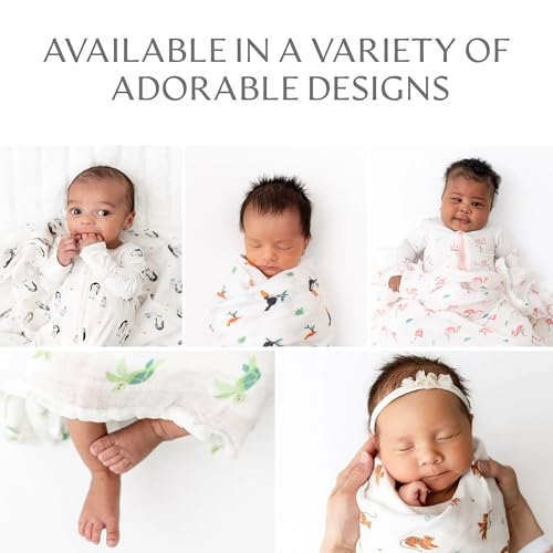 Image of Muslin Baby Swaddle - Breathable Receiving Blankets for Newborn Baby, 70% Viscose derived from Bamboo, 30% Spandex, Imported