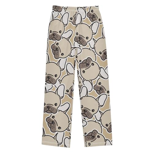 Boys' Pants French Bulldog Dog Long Bottoms Jogger Pants Elastic Waist Trousers with Pockets S-XL