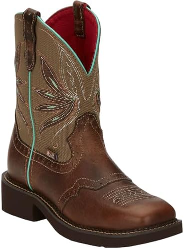 Justin Women's Nettie Western Boot Square Toe Olive 7 M | Image 1