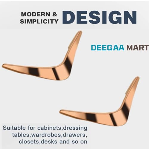 Image of Twin Hole Zinc Alloy Drawer Pulls, Handles for Drawers, Cabinets, Wardrobes, and Kitchen Doors - Decorative Furniture Hardware (2, Rosegold, V Handle)