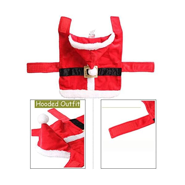 Bolbove pet christmas santa claus suit costume with hat for cats puppies - image 4