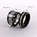 ringheart 2 Black Rings His and Hers Ring Couple Rings Marquise cut Cz Womens Wedding Ring Sets Titanium Steel Mens Wedding Bands