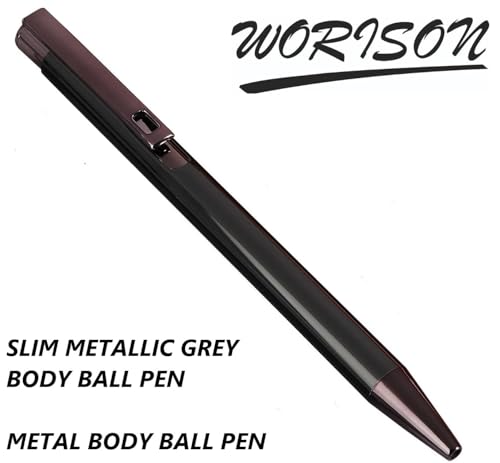 Image of worison Elegant Slim Metallic Retractable Ballpoint Pens Smooth, Sturdy Ideal for Gifting (Black, Pack of 1)