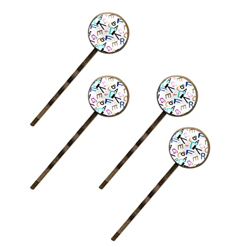 Épingles à cheveux ABC barrettes imprimées alphabet pour coiffure femme et fille tendance