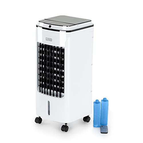 LIVIVO 80W Evaporative Air Cooler - Portable AC With LED Display Remote Timer - 3 Position Speed Adjustment - Cooler/Humidifier Function - 120° Oscillating Swing Function