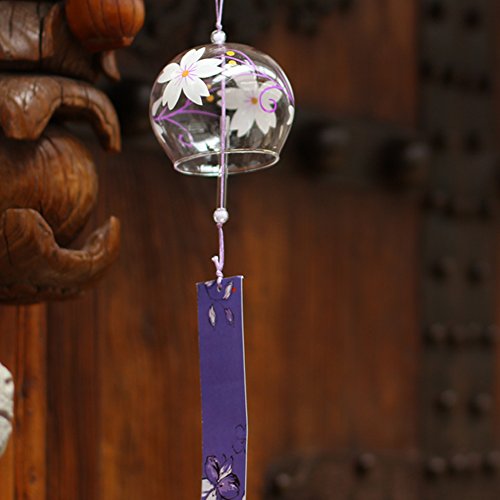Japanese Wind Chimes Handmade Glass Wind Bells Birthday Gift Valentine's Day Gift Home Decors Spa Decor Kitchen Decor Office Decor White Saruka #TOP6