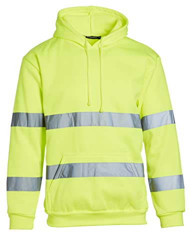 Sweat à capuche haute visibilité jaune pour travailler dehors en hiver
