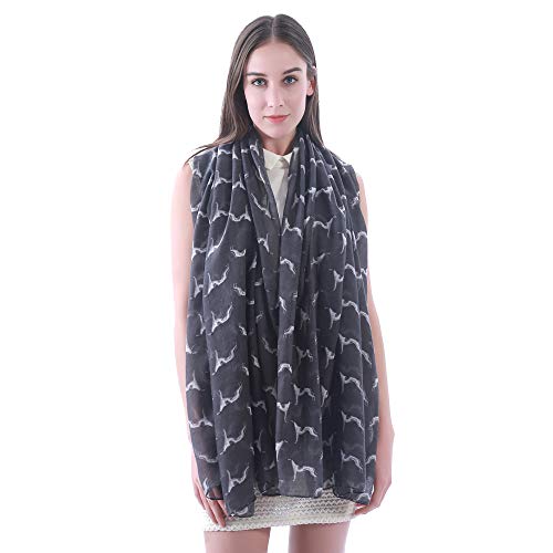 Lina & Lily Greyhound Dog Print Women's Scarf Shawl Wrap Lightweight3