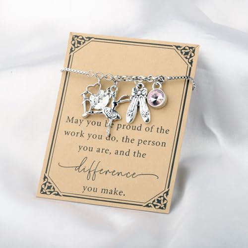 Image of SEIRAA Dance Bracelet Ballet Teacher Jewelry I Love Dance Gift Dance Charm Bracelet For Dancing Lovers