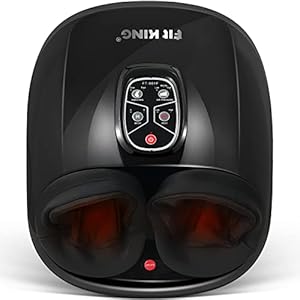 FIT KING Elektrische Fußmassagegeräte Shiatsu Fussmassagegerät mit Wärmefunktion, Kneten, Roller und Luftkompression, Entspannung für Zuhause/Büro FT-001F