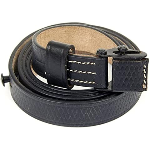 CALYX German WWII MP 40 SMG Black Leather Sling- MP40, MP-40, MP 38 World War Reproduction (Black) Cover