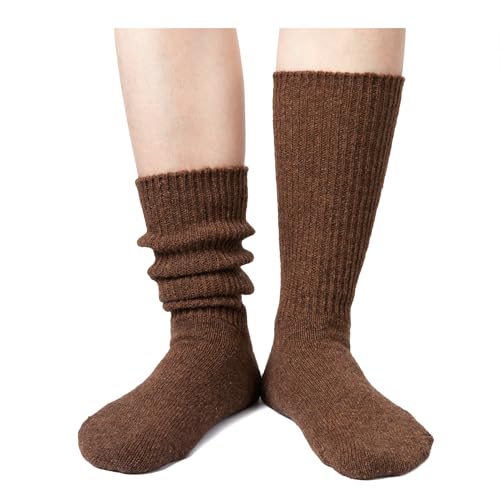 Slouch Socks Women - Scrunch Stacked Long Chunky Wool Socks 80s 90s3