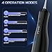 Water Dental Flosser for Teeth, 4 Modes Rechargeable Cordless Oral Irrigator 300ML Water Tank IPX7 Waterproof Portable Electric Flossers for Deep Cleaning and Gum Care, Home Travel Use, Black