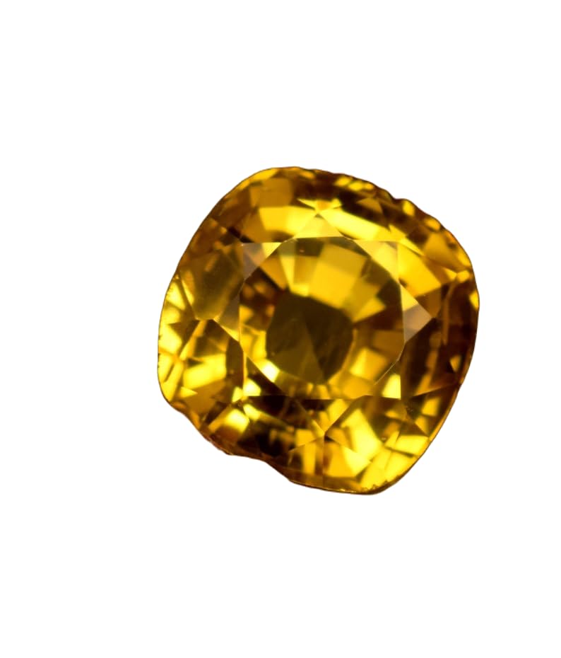 Saphir jaune naturel authentique 10x10mm pour remplacer une pierre ou réparer une bague