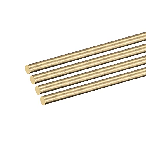 DMiotech 4pz 4mm x 100mm, Ottone Massiccio Tondo Asta, Ottone Asta Tornio Barra Scorte per Fai-da-Te Artigianato