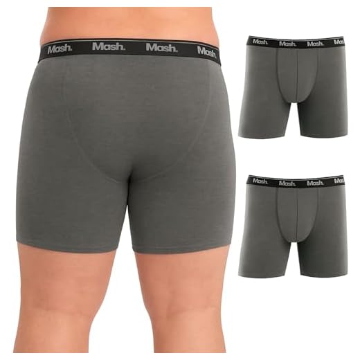 MASH Kit 2 Cuecas Boxer Plus Size Antiassadura Cotton Algodão Masculina, 2 Cinza Mescla Escuro, XGG
