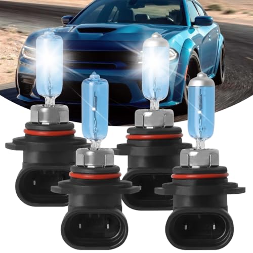 RXTSQI Upgraded Lights Bulbs Compatible with Dodge Charger 2006 2007 2008 2009,9005 9006 Hi/Lo Sealed Beam Light Bulbs,400% Brightness 5100K White Headlamp Combo,High Performance,4PCS