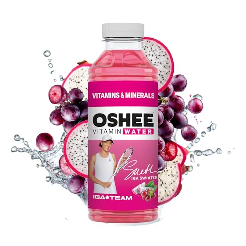 Oshee Vitamin Water – Non-carbonated red grape and dragonfruit flavour drink with addition of vitamins, zinc and iodine. Pasteurized, 555ml (Pack of 6).