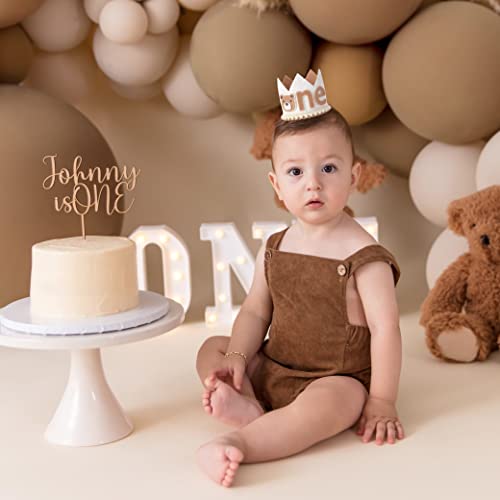 WAHAWU Little Bear Wild One First Birthday Crown Hat, One Happy Camper Baby 1st Birthday Party
