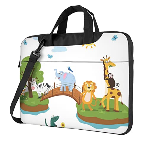 Sacoche bandoulière ordinateur portable 13 14 15.6 pouces housse jungle