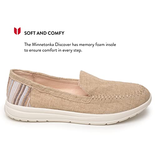 Image of Minnetonka Discover - Women's Woven Slip-Ons Featuring Fabric Upper, Memory Foam Insole, Easy-to-Wear Design, and EVA Rubber Outsole - Perfect for Everyday Casual Wear