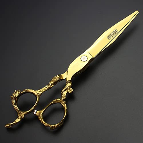 professional hairdressing scissors 7 inch hair stylist dedicated hairdressing scissors Gold and black gold dragon sciss