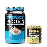 Nutrology TRIPACT Protein Powder, 7-in-1 Meal Replacement Shake, Vanilla Latte Cinnamon Flavor (40 Servings) BCAA Natural, Plant Based BCAA Powder, Lemonade Flavor (30 Servings)